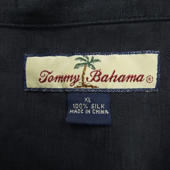 TOMMY BAHAMA Silk Button Down Hawaiian Christmas Novelty Embroidered Shirt XL - Picture 3 of 8